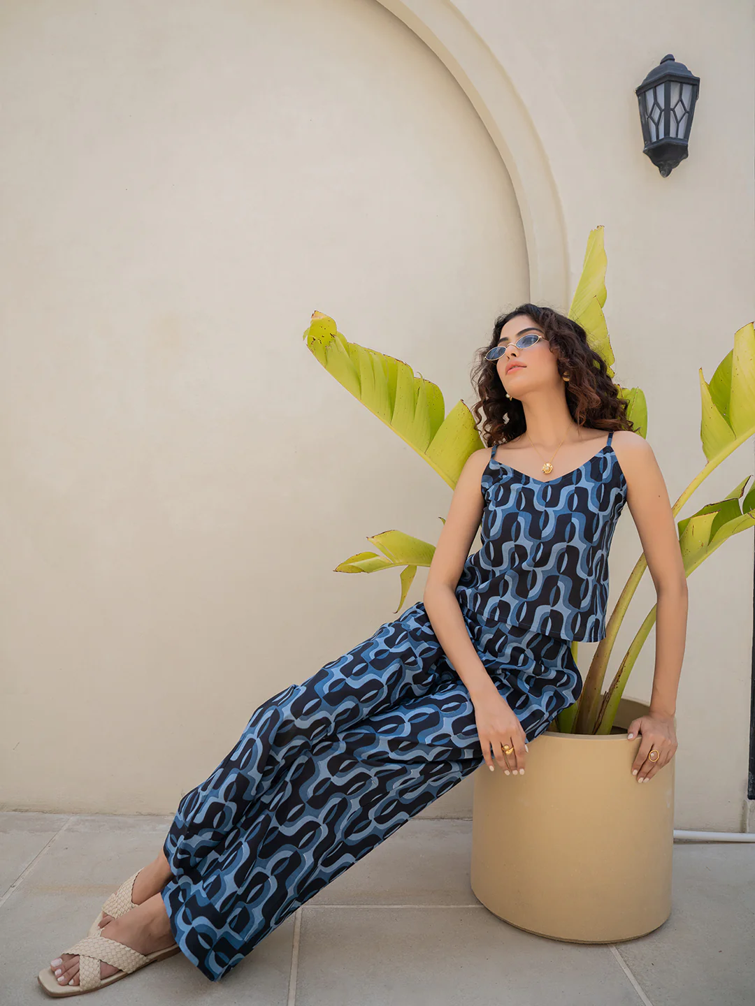 Abstract Navy Nirvana Blue Co-Ord Set - Image 3